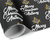 Personalized Freemason Masonic Square Christmas Geschenkpapier (Rolleneckpunkt)