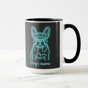 Personalized French Bulldog cyberpunk glow art Tasse