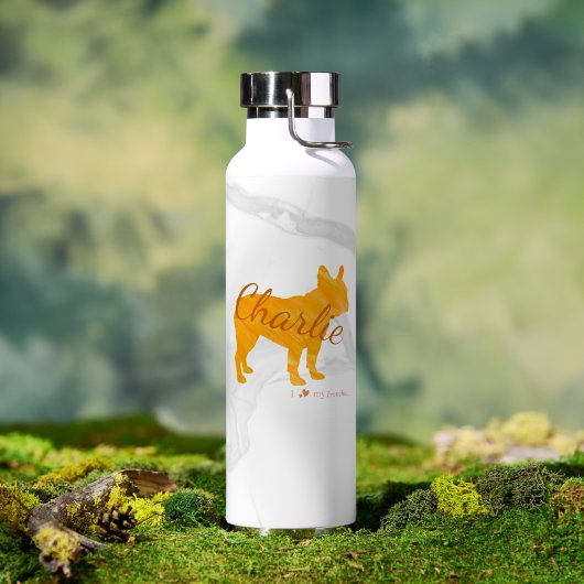 Personalized French Bulldog Pastel  - Frenchie Trinkflasche (Außenbereich (gedreht))