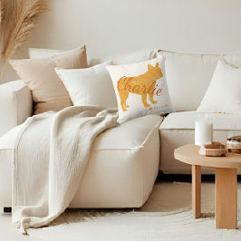 Personalized French Bulldog Pastel Orange Frenchie Kissen