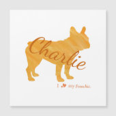 Personalized French Bulldog Pastel Orange Frenchie Magnetkarte (Vorderseite)