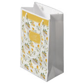 Personalized French Country Lemon Pattern Monogram Kleine Geschenktüte (Vorderseite Schrägansicht)