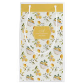 Personalized French Country Lemon Pattern Monogram Kleine Geschenktüte (Vorderseite)