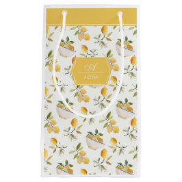 Personalized French Country Lemon Pattern Monogram Kleine Geschenktüte