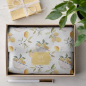 Personalized French Country Lemon Pattern Monogram Seidenpapier (Geschenk)