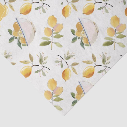 Personalized French Country Lemon Pattern Monogram Seidenpapier (Detail)