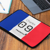 Personalized French Flag Soccer Player Fan Support Laptopschutzhülle