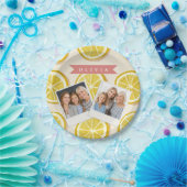 Personalized Fresh Lemon Slice Pattern Bright Pappteller (Party)