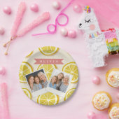 Personalized Fresh Lemon Slice Pattern Bright Pappteller (Party)