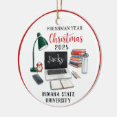 Personalized Freshman Year Christmas For College Keramik Ornament (Links)