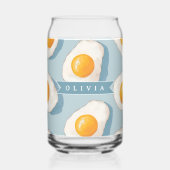 Personalized Fried Egg Pattern Fun Blue Funny  Dosenglas (Rückseite)