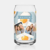 Personalized Fried Egg Pattern Fun Blue Funny Dosenglas (Vorderseite)