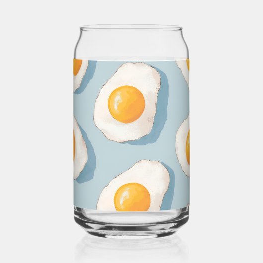 Personalized Fried Egg Pattern Fun Blue Funny Dosenglas (Rückseite)