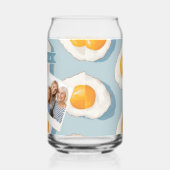 Personalized Fried Egg Pattern Fun Blue Funny Dosenglas (Links)
