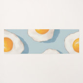 Personalized Fried Egg Pattern Fun Blue Funny Yogamatte (Rückseite (Horizontal))