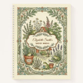 Personalized Frog Herb Cottage Garden Notebook  Notizblock (Vorderseite)