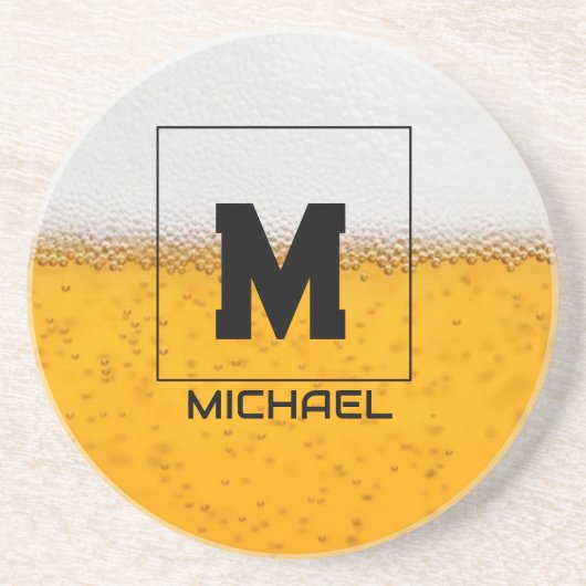 Personalized Frosted Beer Mug with Custom Name Getränkeuntersetzer (Vorne)