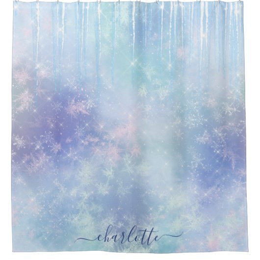 Personalized Frozen Icicles Duschvorhang (Vorderseite)