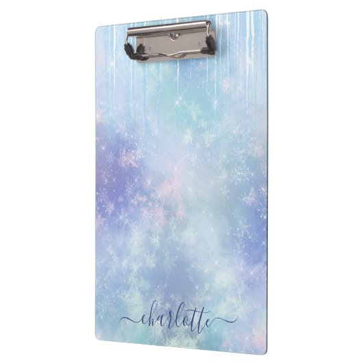 Personalized Frozen Icicles Klemmbrett (Links)