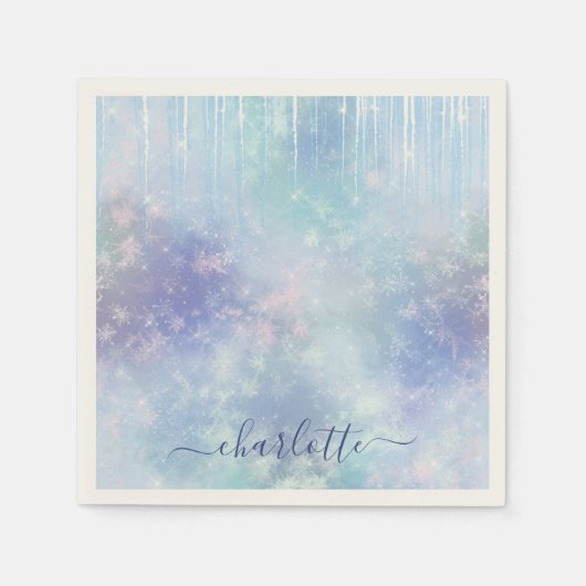 Personalized Frozen Icicles Serviette (Vorderseite)