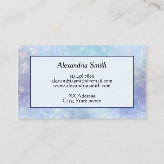 Personalized Frozen Icicles Visitenkarte (Rückseite)