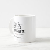 Personalized Fueled by Coffee and Spreadsheets Kaffeetasse (Vorderseite Links)