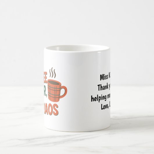 Personalized Fueled by Coffee, Cheer & Chaos Kaffeetasse (Mittel)