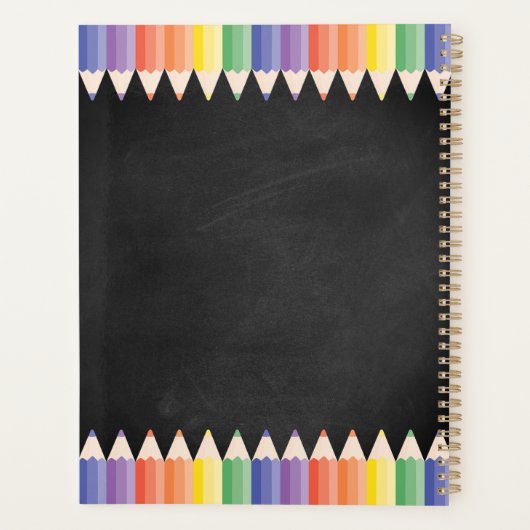 Personalized Fun Colorful Teacher Classroom Planer (Rückseite)