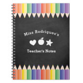 Personalized Fun Colorful Teacher Notes Notizblock (Vorderseite)