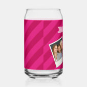 Personalized Fun Cute Modern Pink Stripe Dosenglas (Rechts)