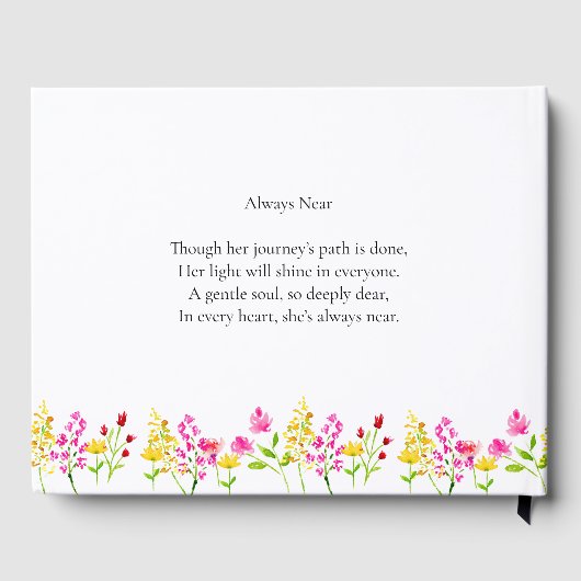 Personalized Funeral Floral Memorial Remembrance K Gästebuch (Rückseite)