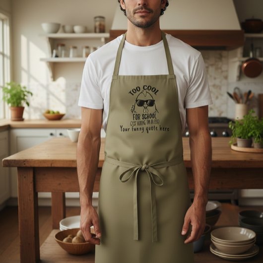 Personalized Funny Apron Too Cool for School Schürze