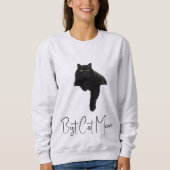 Personalized Funny Black Cat Quote Pet Mom Ash Sweatshirt (Vorderseite)