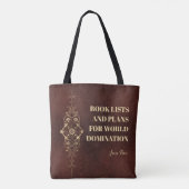 Personalized Funny Bookish Ornamental Polyester Tasche (Rückseite)