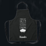 Personalized Funny Cooking Gifts Humor Mother Schürze<br><div class="desc">Funny Custom Apron for Chefs & Home Cooks | "I Might Look Like I'm Listening... " Quote | Personalized Name Wear your secret kitchen thoughts with pride on this funny custom apron! This unique, protective apron features the hilariously accurate quote, "I Might Look Like I'm Listening But In My Mind...</div>