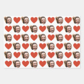 Personalized Funny Custom Face Photo Love Heart  Geschenkpapier Set (Vorderseite 3)