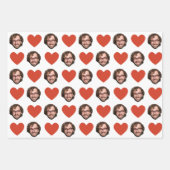 Personalized Funny Custom Face Photo Love Heart Geschenkpapier Set (Vorderseite 3)