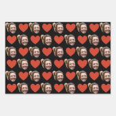 Personalized Funny Custom Face Photo Love Heart  Geschenkpapier Set (Vorderseite 2)