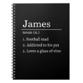 Personalized Funny Dictionary Definition Black  Notizblock (Vorderseite)