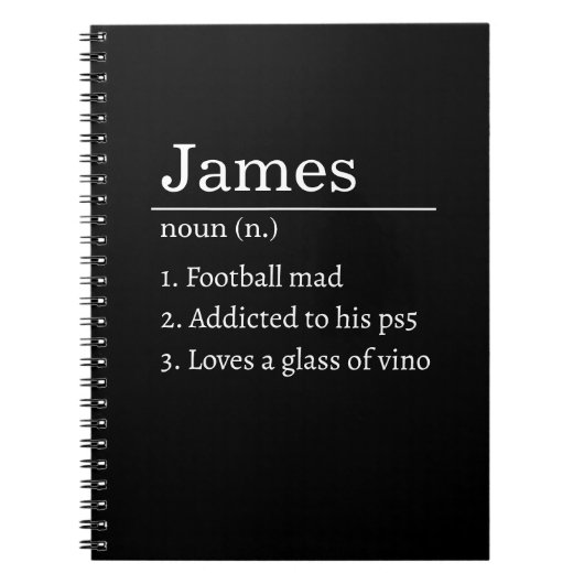 Personalized Funny Dictionary Definition Black  Notizblock (Vorderseite)