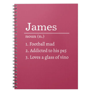 Personalized Funny Dictionary Definition Black  Notizblock