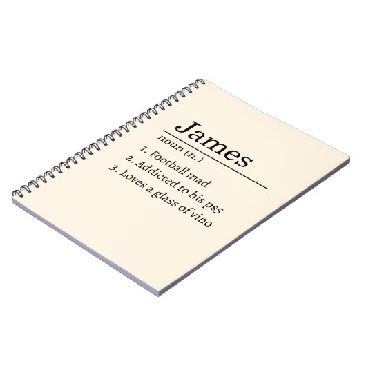Personalized Funny Dictionary Definition Cream Notizblock (Linke Seite)