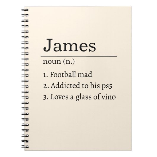 Personalized Funny Dictionary Definition Cream Notizblock (Vorderseite)