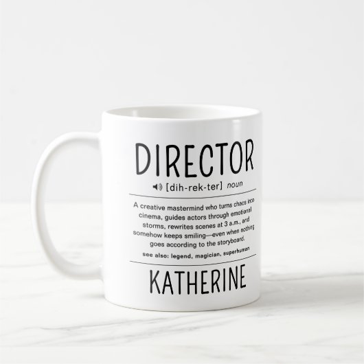 Personalized Funny Director Appreciation Gift Kaffeetasse (Links)
