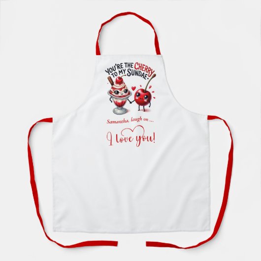 Personalized Funny Food Romantic Valentine Apron Schürze (Vorderseite)