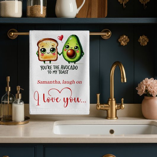 Personalized Funny Food Valentine Kitchen Towel Geschirrtuch
