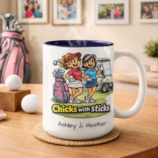 Personalized Funny Golf Buddies BFF Mug Zweifarbige Tasse