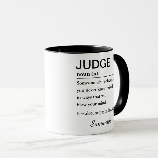 Personalized Funny Judge Definition Tasse (VorderseiteRechts)