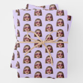 Personalized Funny Lavender Custom Face Photo Geschenkpapier Set (Beispiel)