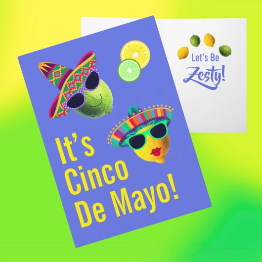 Personalized Funny Lemon Lime Cinco de Mayo Karte
